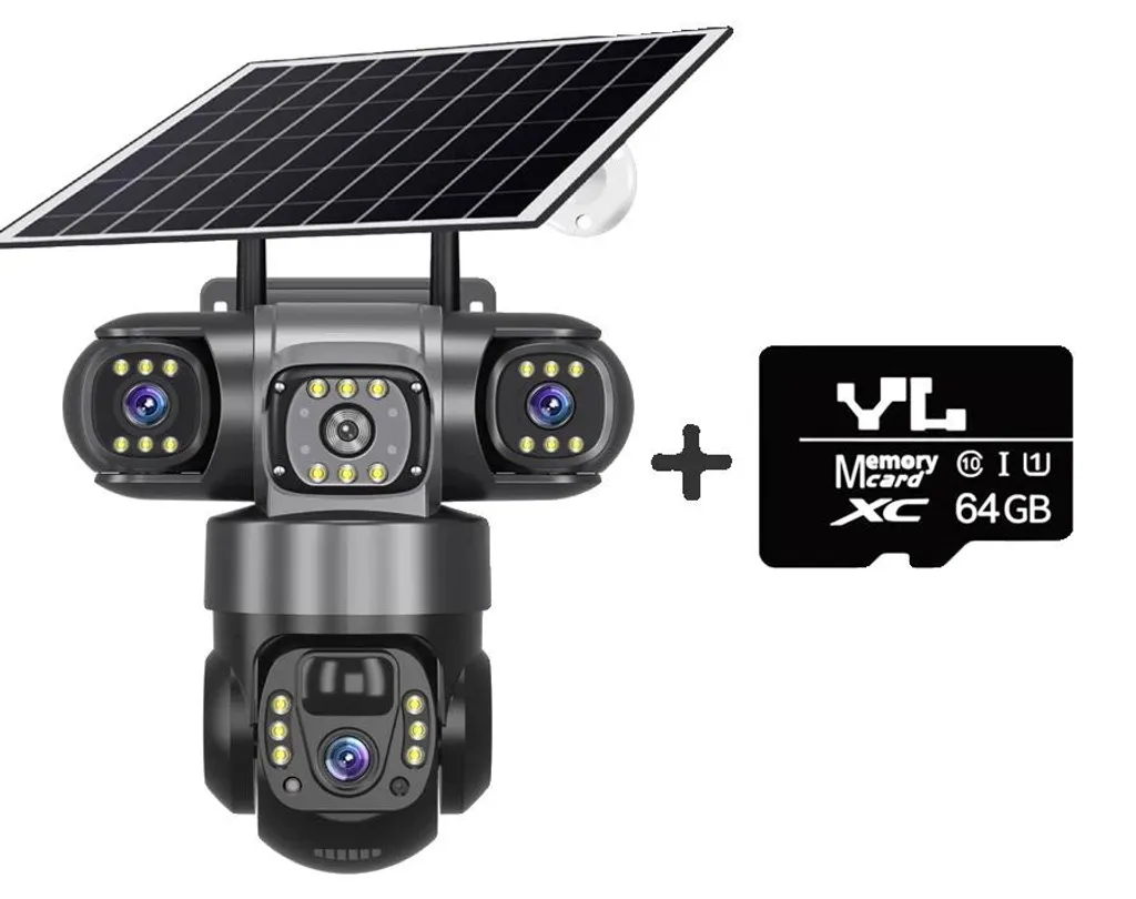 Caméra de surveillance 4G Solaire Extérieure 15 MP avec 64 Go de stockage