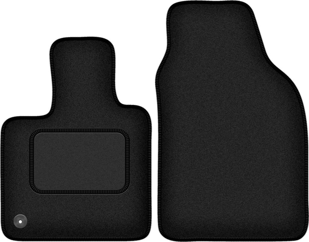 Velours-Fußmatten Vorne passend für Fiat E-500 / 500 Electric (Schrägheck, Bj. 2020-) – schwarz, passgenau, mit Befestigungen set 2 Stk. - STA...