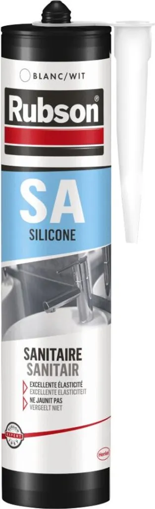 Mastic Rubson Sanitaire Blanc Anti-Moisissures - Cartouche de 300 ml