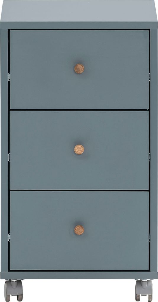 Möbelpartner Rollcontainer Jaguar | HxBxT 59,7x32,6x39cm | 3 Schubladen | Blau