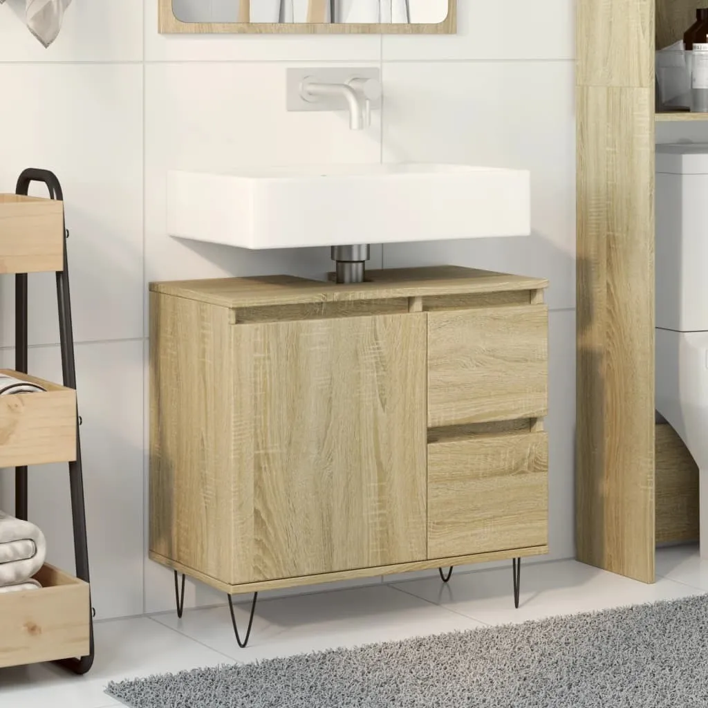 Arredo Bagno Design 2025 Rovere Sonoma 65cm - Mobile Legno Moderno