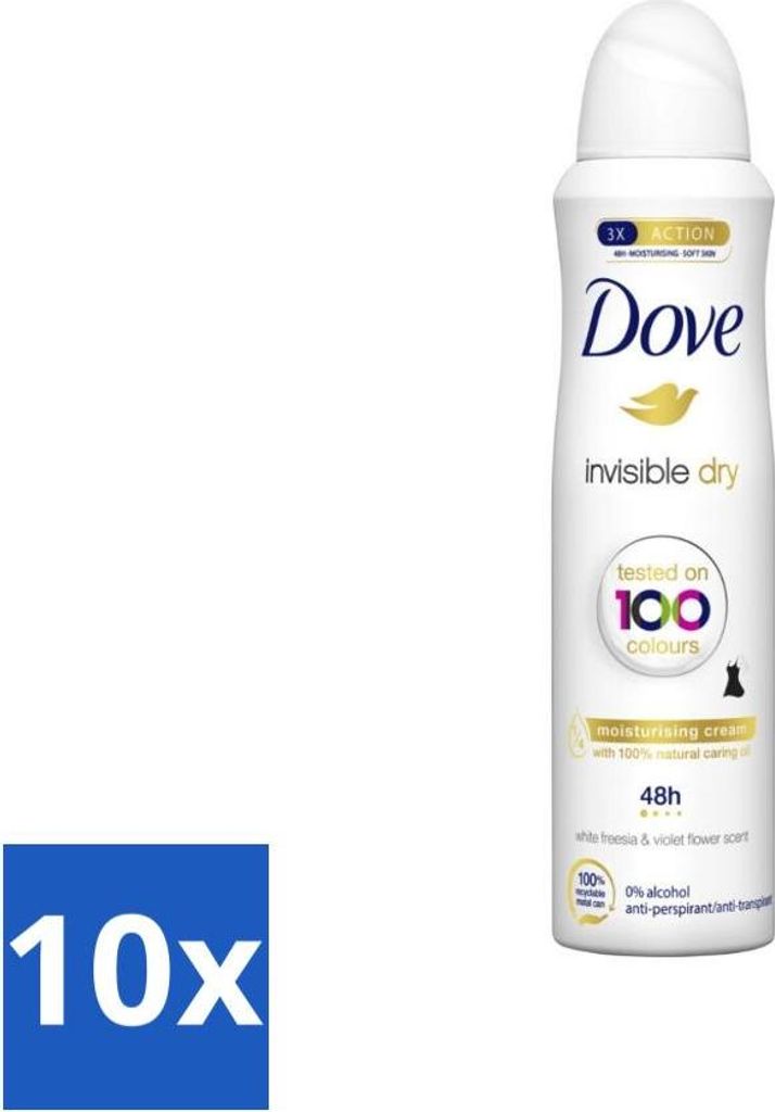 Dove - Deodorant - Spray Invisible Dry - Unsichtbarer Schutz - 250 ml - Vorteilspack - 10 Stücke