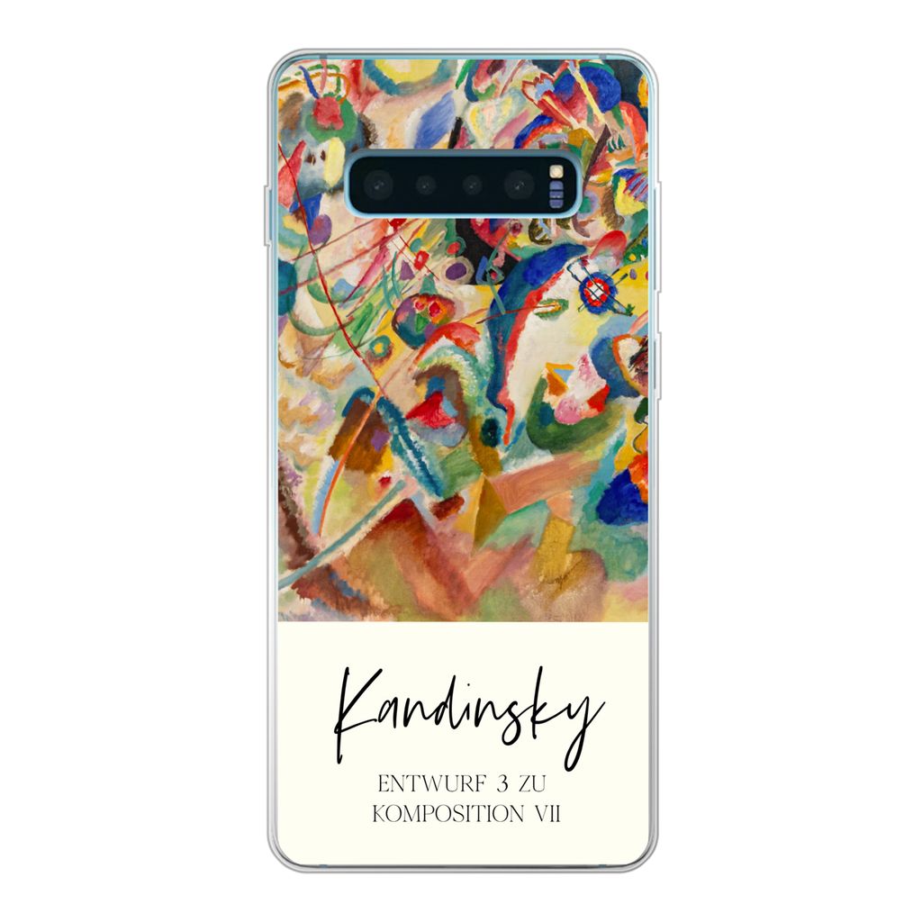 MuchoWow Handyhülle Schutzhülle Hülle für Samsung Galaxy S10 Lite Entwurf 3 zu komposition VII - Kandinsky - Alte Meister Silikon Softcase Ha...