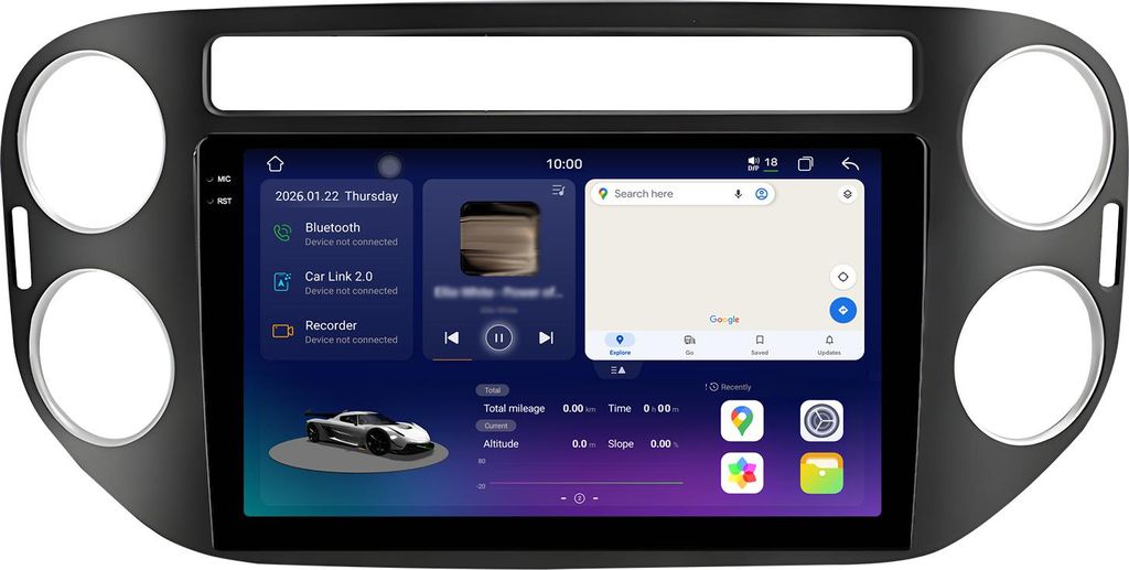 2k Display Android Radio 128GB für VW Tiguan 5N 2007-2016 Carplay Android Auto Navi 4G LTE Bluetooth DAB+ Rückfahrkamera Lenkradsteuerung
