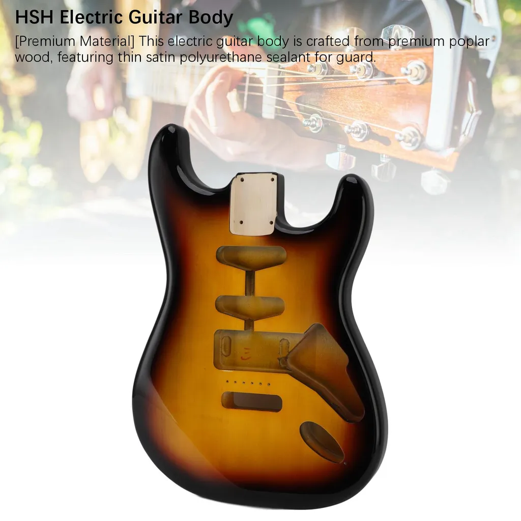 Corps guitare peuplier finition Sunburst 3 tons avec défonce type HSH - 20