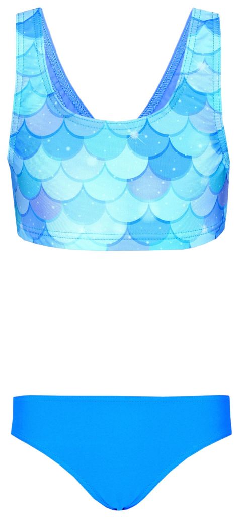Aquarti Mädchen Sport Bikini Racerback Bustier & Bikinislip, Farbe: Meerjungfrau Blau / Türkis, Größe: 116