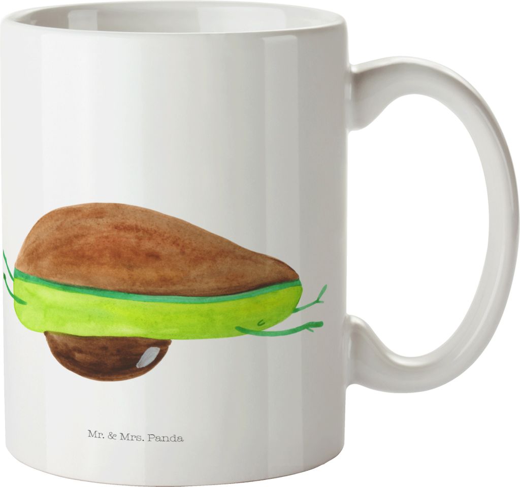 Mr. & Mrs. Panda Tasse Avocado Yoga - Weiß - Geschenk, Sport, Kaffeetasse, Bauch, Becher, Hilfe, Humor, Trinkbecher, Teebecher, Gesund, Haha, Teet...