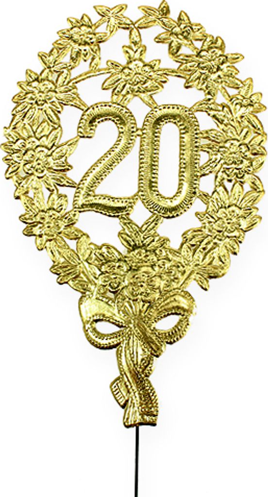 Goldene Jubiläumszahl 20 für Dekoration Ø8cm – Geburtstag, Produktbild 