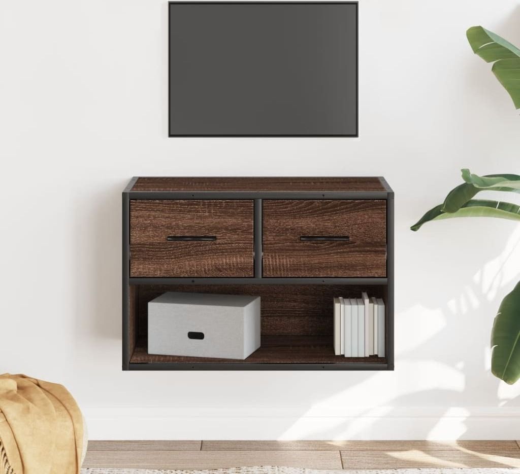 "2026 Promotion" TV-Schrank - TV-Lowboard - Braun Eiche 60x31x39,5 cm Holzwerkstoff und Metall - TV-Regal CC30693
