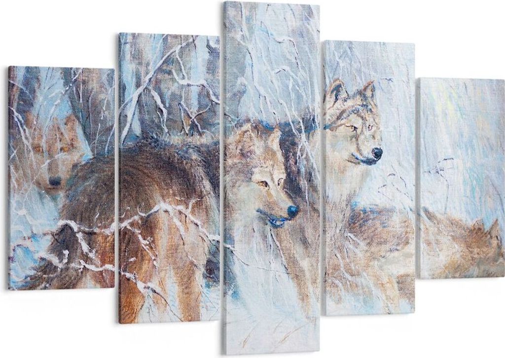 Bild auf Leinwand - Leinwandbild - Wolf Tier Wald - Produktbild 