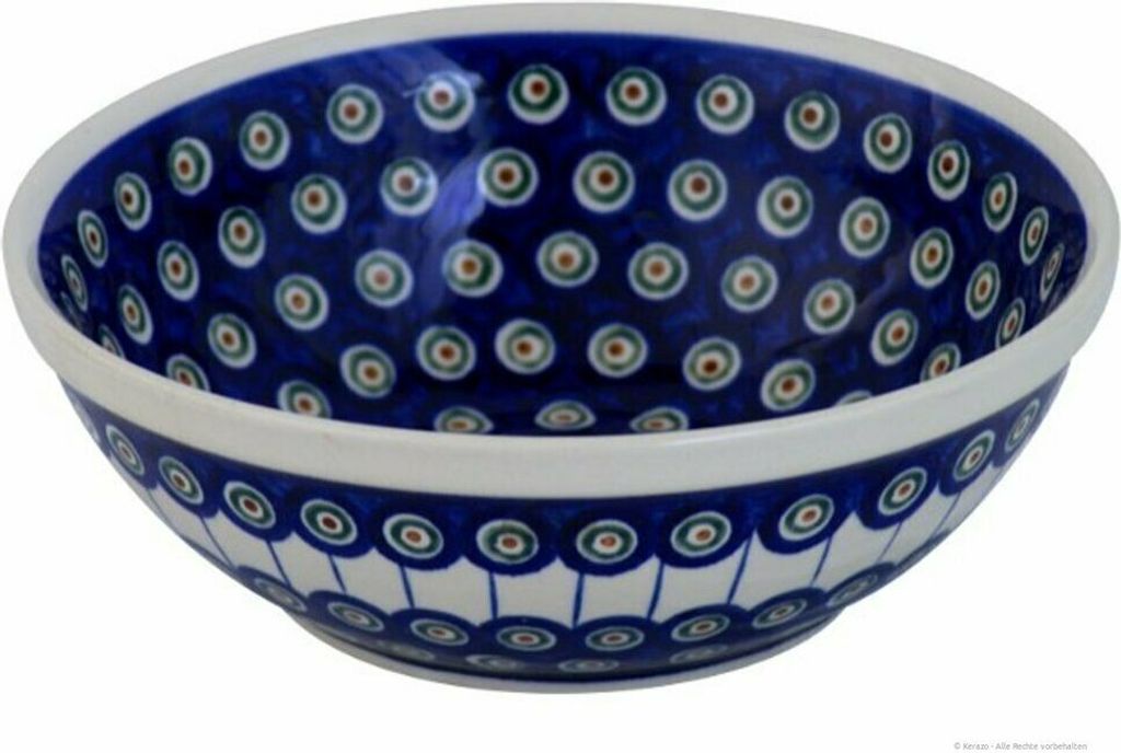 Original Bunzlauer Keramik 2 Liter Schüssel Schale Ø20,5 cm Salatschüssel Beilagenschüssel Rührschüssel Obstschale [Form 1] dickwandig und ro...