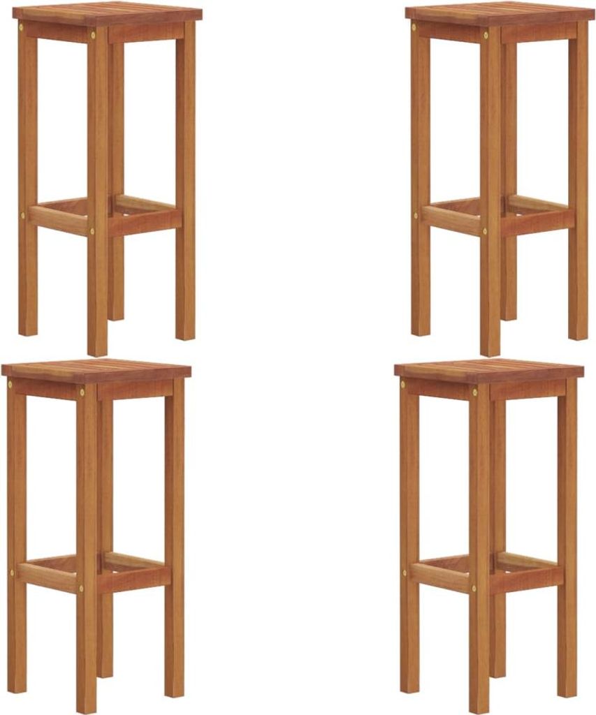 vidaXL Barhocker 4 Stk. Massivholz Akazie