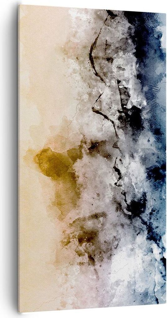 Bild auf Leinwand - Leinwandbild - Einteilig - Abstraktion Wolken Berge - 65x120cm - Wand Bild - Wanddeko - Wandbilder - Leinwanddruck - Bilder - W...
