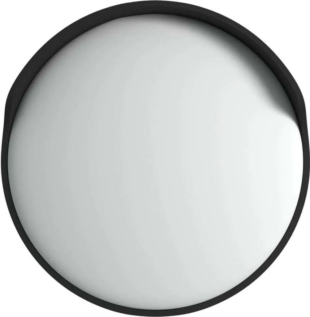 Miroir routier incassable en polycarbonate noir Ø45 cm pour extérieur
