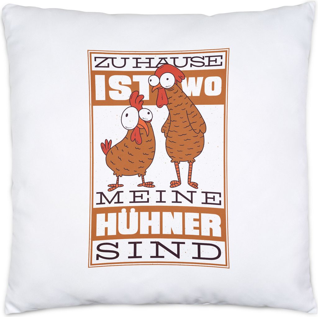 Zuhause Ist Wo Meine Hühner Sind Kissen Inkl. Füllung Huhn Fans Hühnerhof Bauernhof Chicken Geschenkidee