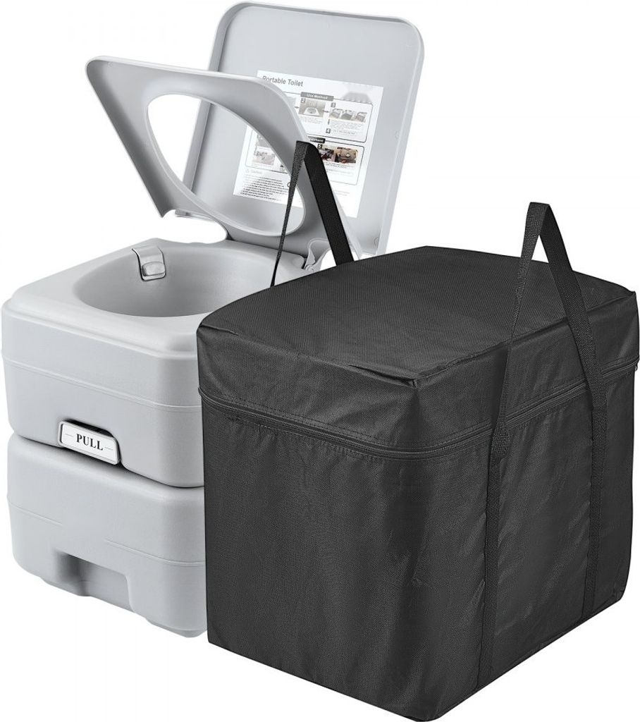 Tragbare Toilette 20L - Camping WC mit Spülung - Herausnehmbar und auslaufsicher - Druckspülung - Geruchsreduzierend - Einfach zu reinigen - Mit ...