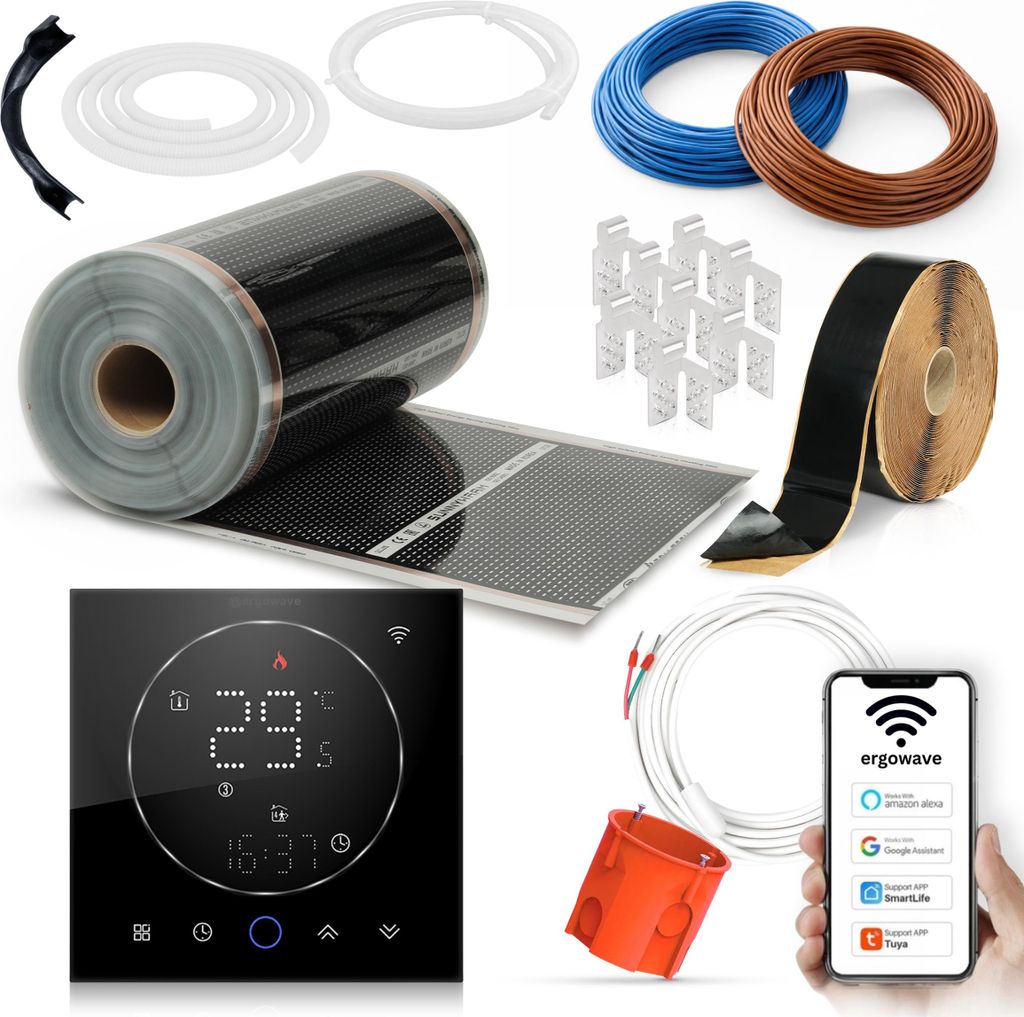 Infrarot-Heizfolien-Set 240 W | PTC | mit WIFI SMART-Thermostat