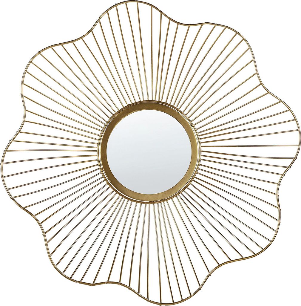 BELIANI Wandspiegel Gold Eisen dia 40 cm Blumenform Glamour Modern für Wohnzimmer für Schlafzimmer