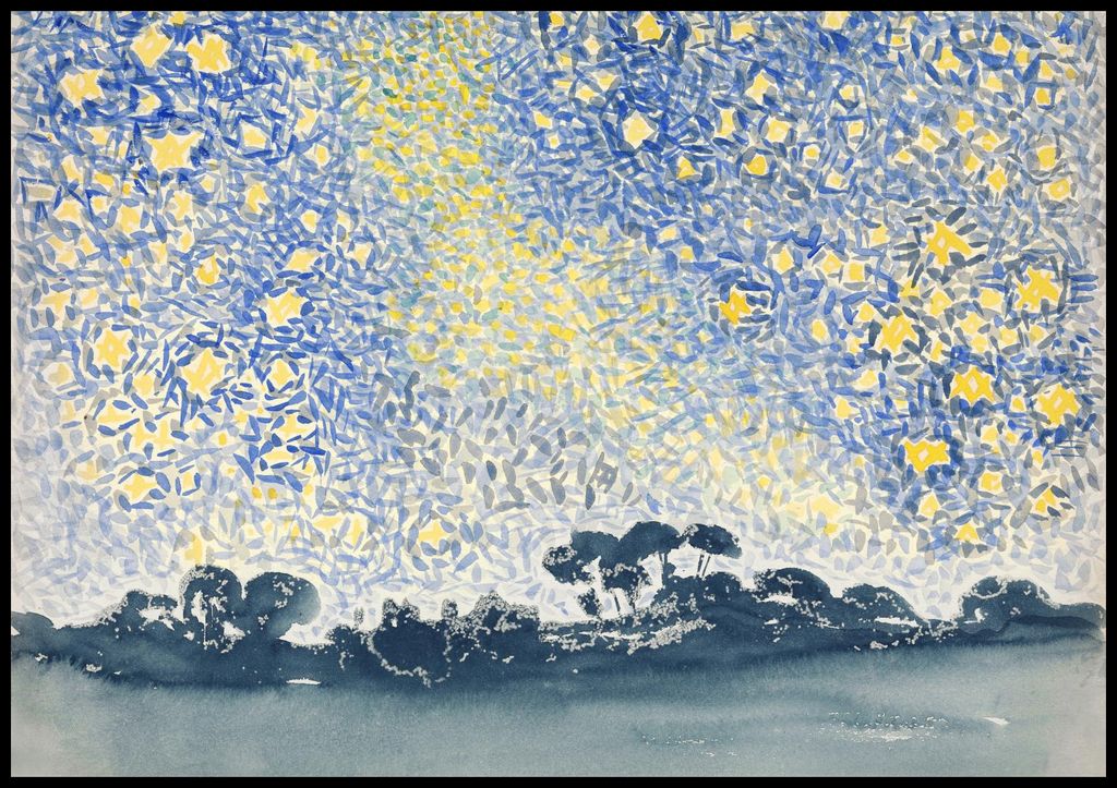 Plakat 100x70cm Landschaft, Henri-Edmond Cross Vintage für das Wohnzimmer
