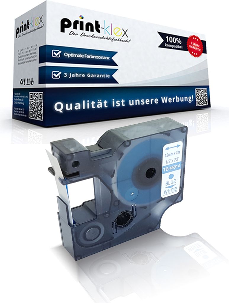 Kompatibles Schriftband für Dymo D1 45014 Labelpoint 150 Labelpoint 200 Labelpoint 250 Labelpoint 300 Labelpoint 350 S0720540 12 mm x 7 m Blue on ...