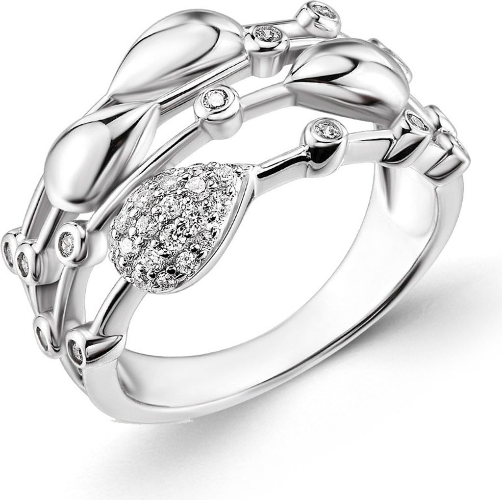 Sokolov Damenring aus 925 Silber mit Zirkonia, Sterlingsilber Ring