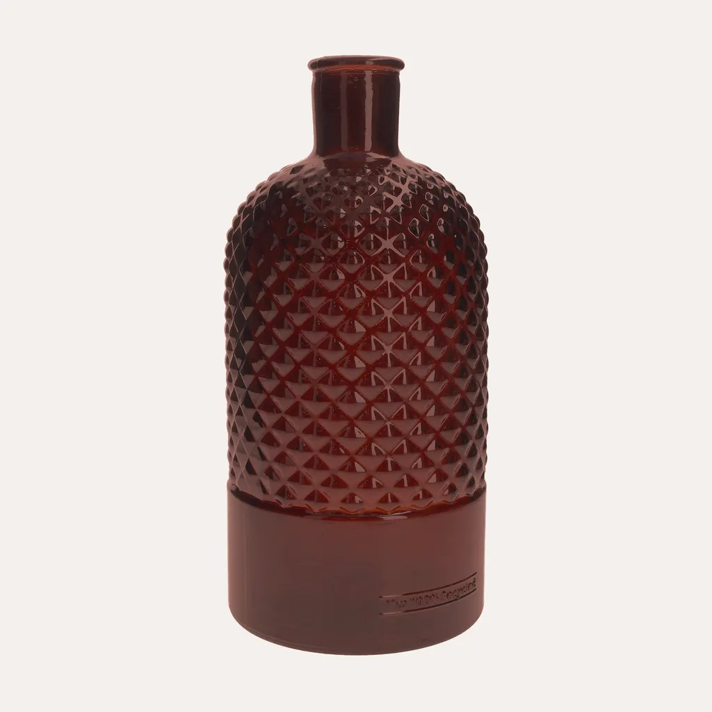 Grande bouteille décorative ambre pour centre de table bohème chic