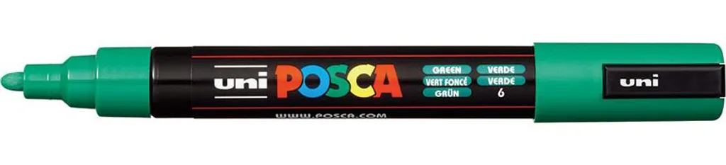 POSCA PC-5M Vert pour Dessin et Customisation sur Textile Verre et Métal