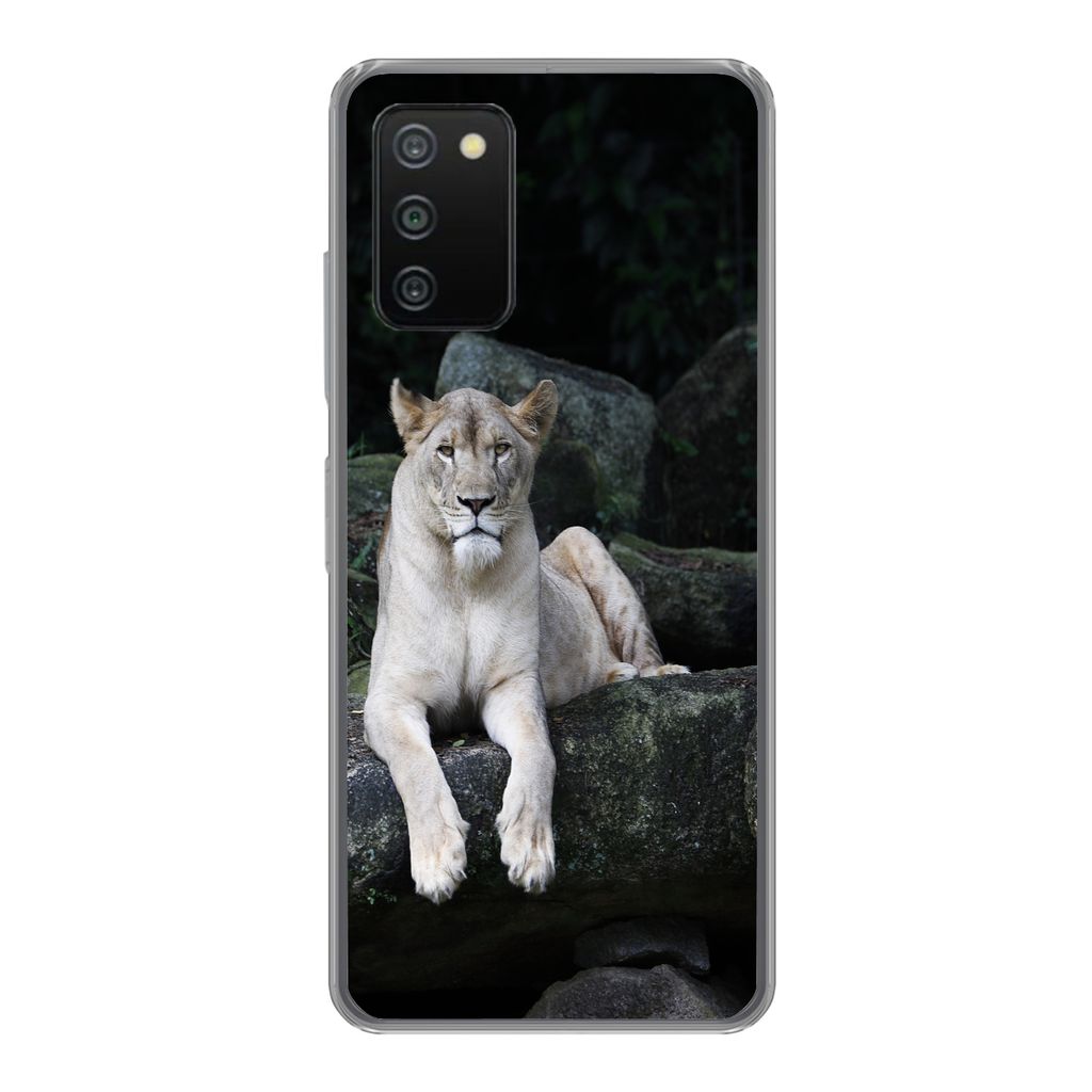 MuchoWow Handyhülle Schutzhülle Hülle für Samsung Galaxy A03s Löwe - Wilde Tiere - Porträt Silikon Softcase Handy Hülle - Schutz