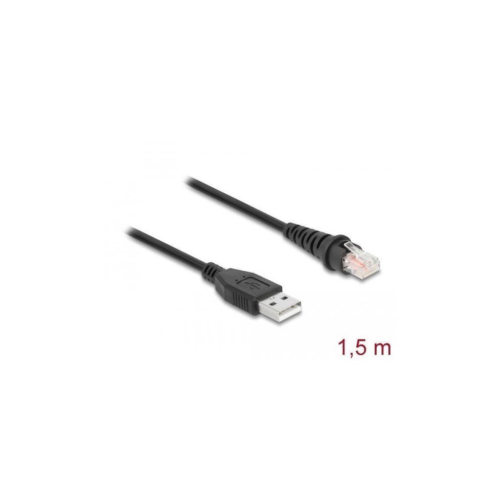 DELOCK RJ50 zu USB 2.0 Typ-A Barcodescanner Kabel 1,5 m Image du produit 