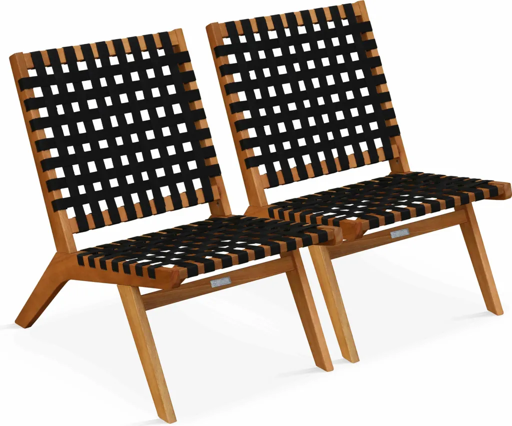 Fauteuil relax de jardin durable en eucalyptus noir Oviala Bondy