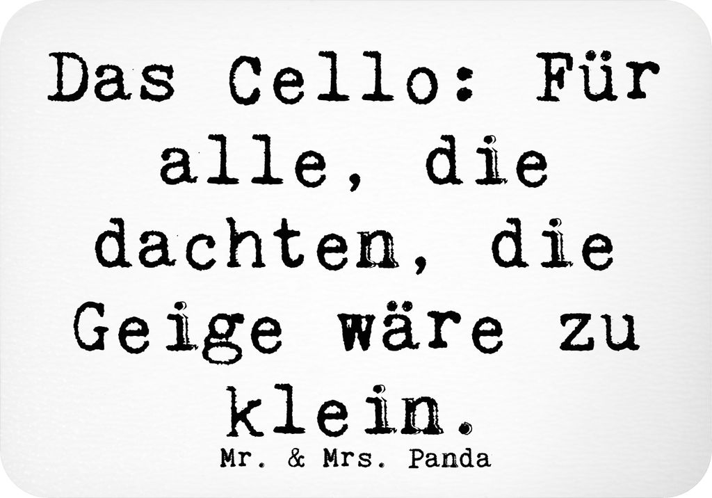 Mr. & Mrs. Panda magnet Spruch Cello Magie - Weiß - Geschenk, whiteboardmagnet, holzmagnet, Musik, Kühlschrankmagnet, Klassische, Musiker, Notizh...