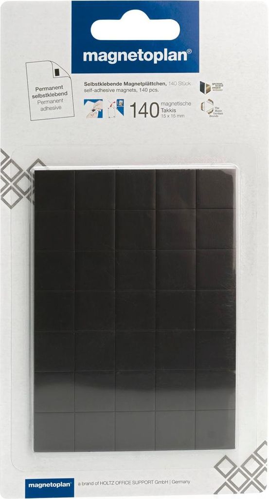 magnetoplan Takkis in blister, autoadesivo, nero Immagine del prodotto 