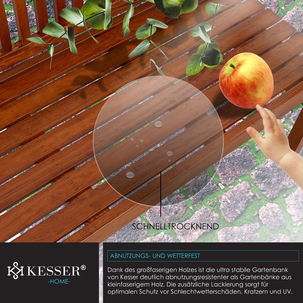 KESSER® Gartenbank Holz Holzbank wetterfest | Parkbank Produktbild 4