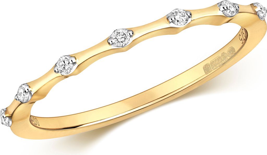 Funkelndes Feuer 9 Karat (375) Gold Damen - Diamant Ring Brillant-Schliff 0.07 Karat GH - SI3-I1, 50 (15.9); TRS34766RSK