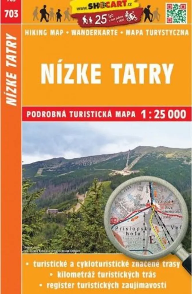 Carte de Randonnée SC 703 Basses Tatras 1:25 000 - Détails Topographiques