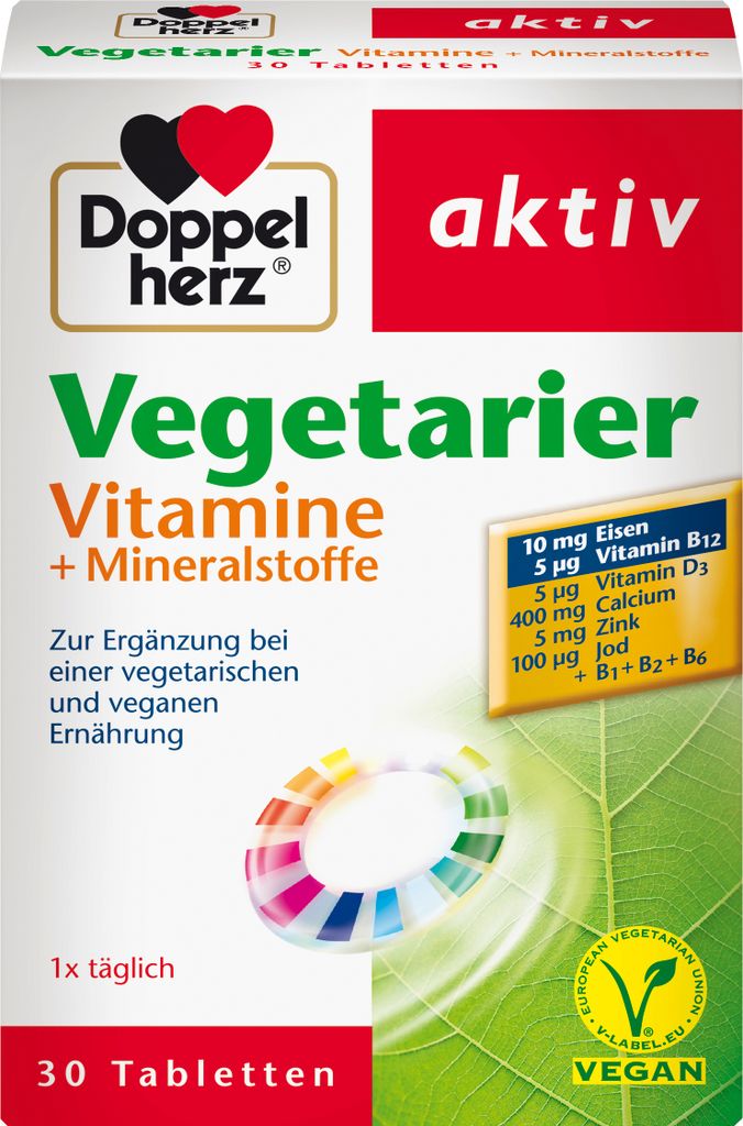 Doppelherz | Aktiv Vegetarier Vitamine + Mineralstoffe | 30 Produktbild 