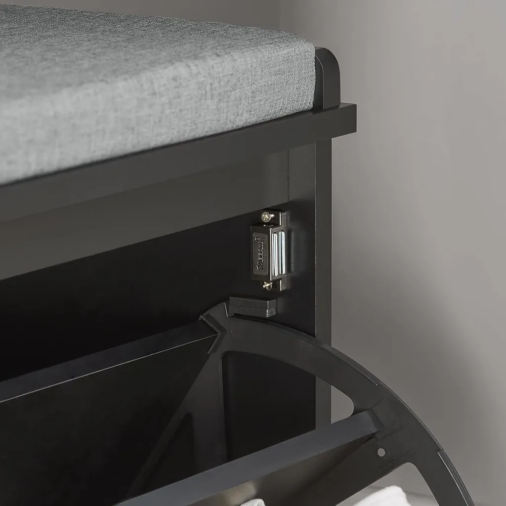 Scarpiera SoBuy Nera con Cuscino: Ordine e Comfort per Tutta la Famiglia - 9
