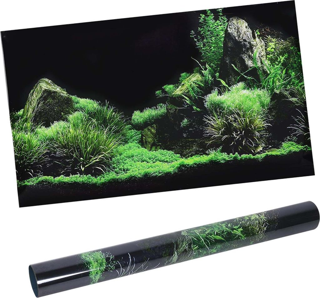 Aquarium Fischbecken Meeresboden Wassergras Hintergrunddekoration Malerei PVC-Aufkleber 61 x 40 cm
