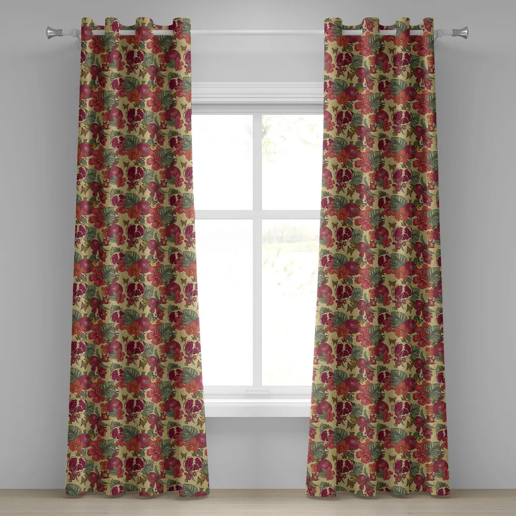 Tenda ABAKUHAUS Rossa Tropicale 280x175cm | Tende Moderne con Occhielli