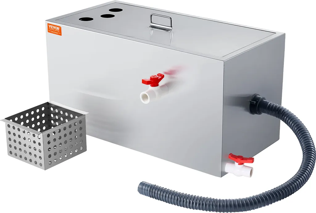 VEVOR Séparateur de Graisse 25 lbs en Acier Inoxydable 6,44 GPM