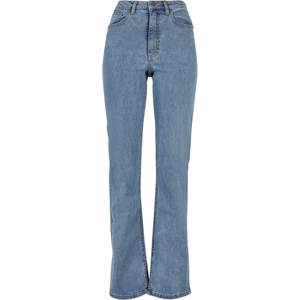 Urban Classics Ladies - High Waist Straight Slit Jeans - W28
