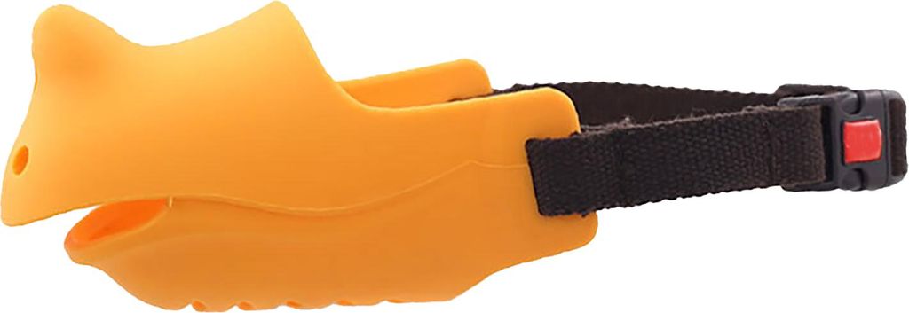 Mundschutz für Hunde, Silikon, Biss- und Bellschutz, atmungsaktiv, verstellbarer Maulkorb für Hunde, Gelb, M (Mundumfang 13,5–16 cm/5,3–6,3 Z...