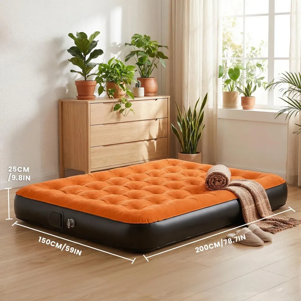 Matelas gonflable auto-gonflant 150x200x25 cm avec surface floquée - 3
