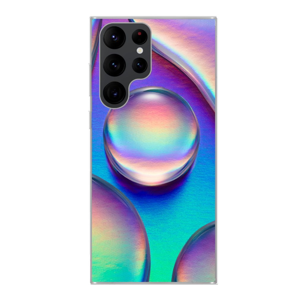 MuchoWow Handyhülle Schutzhülle Hülle für Samsung Galaxy S22 Ultra Wasser - Regenbogen - Abstrakt Silikon Softcase Handy Hülle - Abbildung