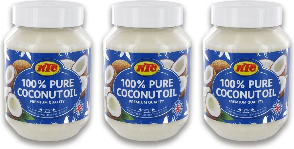 [ 3x 500ml ] KTC 100% Reines Kokosöl | Kokosnussöl | Pure Coconut Oil