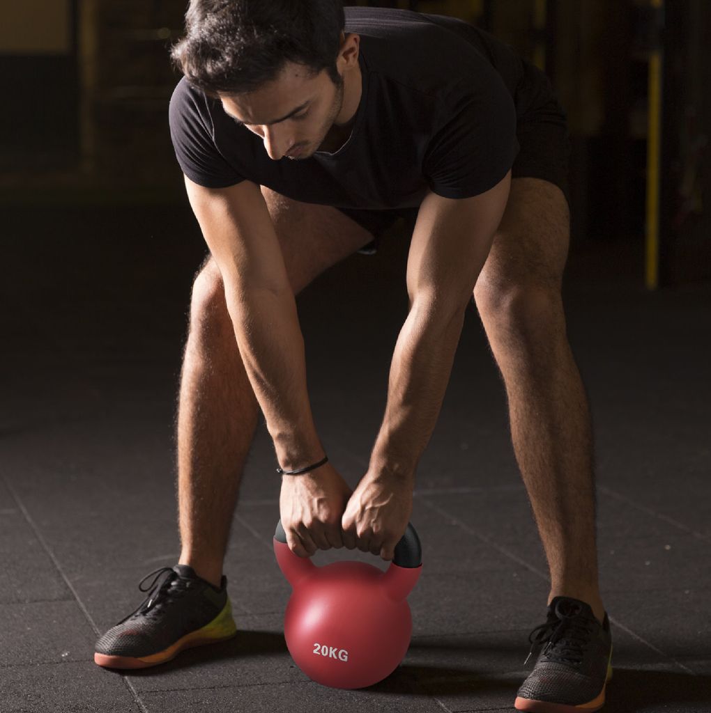 Wuuhoo® Kettlebell Dwayne Set 30 Ou 58kg – Revêtement Néoprène, Poignée Bombée, Fonte Massive