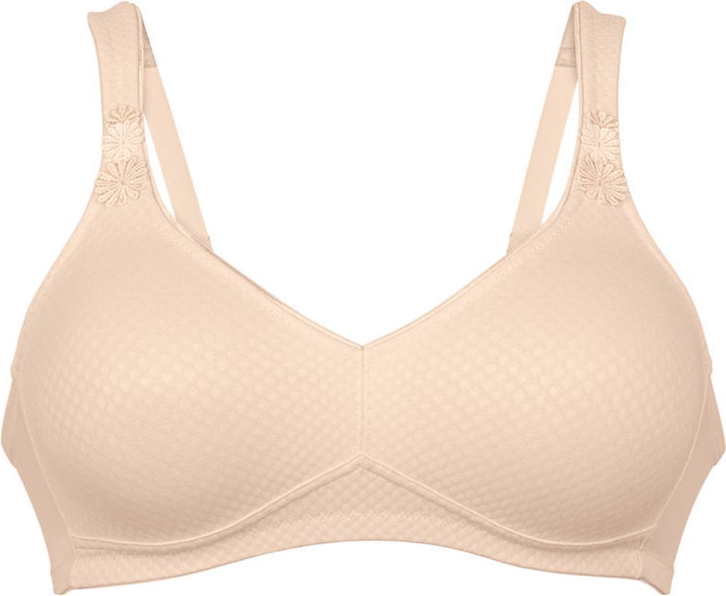 Anita Leni Komfort BH ohne Bügel Elastisches Jacquard-Gewebe, Doppellagige, nahtlose Cups, Breite, gepolsterte Träger