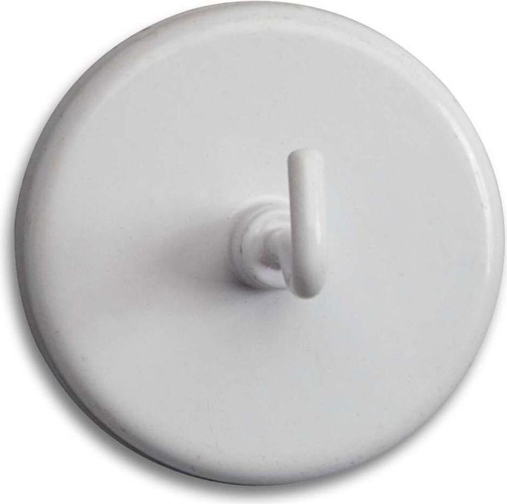 MAUL Magnet rund 5 Stück 12 kg Stahl Metall Ferrit mit haken 3.6 x 4.7 x 4.7 cm weiß