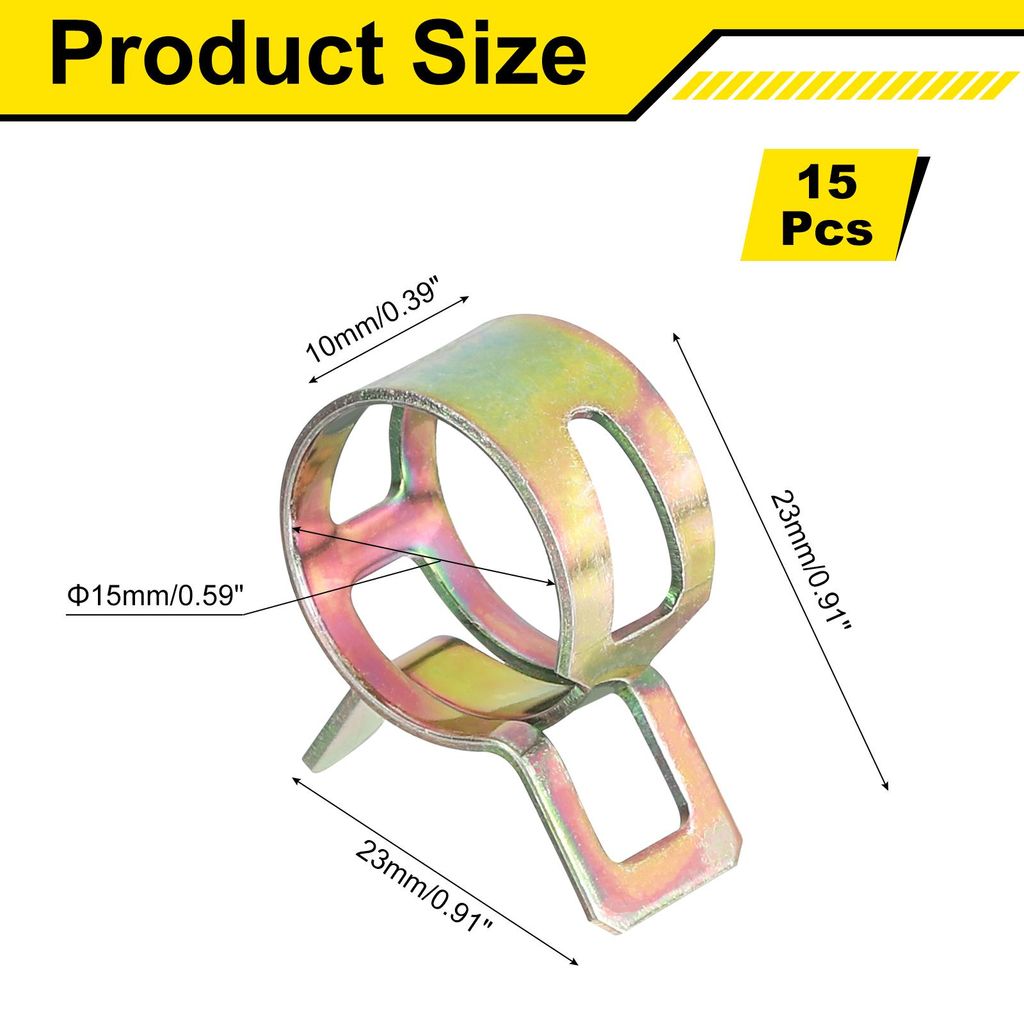15 Stk. Schlauchschellen, 15mm ID Benzinschlauch Schellen, Kraftstoffleitung Rohrschellen, Wasserleitung Luftschlauch Schlauchschelle Fastener, Far...