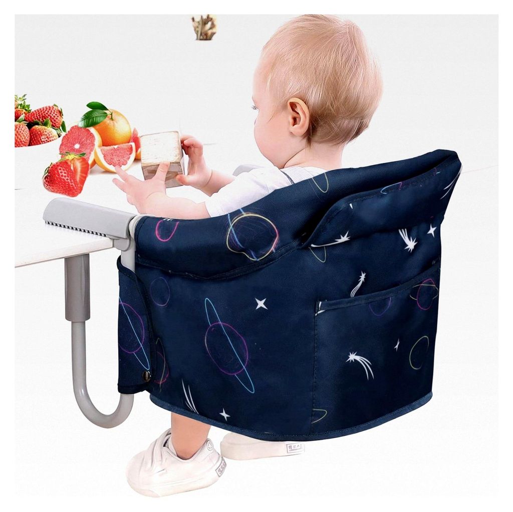 Faltbarer Tischsitz für Babys, Hochstuhl für Kinder mit Transportbeutel und Sicherheitsgurt, geeignet für zu Hause und auf Reisen, 6-36 Monate, ...